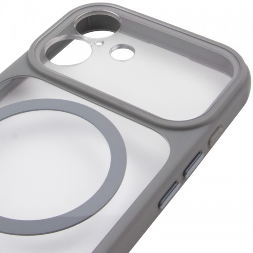 Чехол TPU+PC GETMAN Moon Clear с MagSafe для Apple iPhone 16 (6.1") Серый