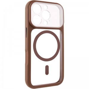 Чехол TPU+PC GETMAN Moon Clear with MagSafe для Apple iPhone 16 Pro (6.3") Коричневый