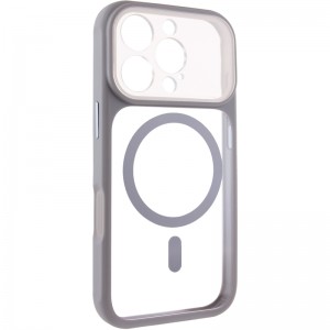 Чехол TPU+PC GETMAN Moon Clear с MagSafe для Apple iPhone 16 Pro (6.3") Серый