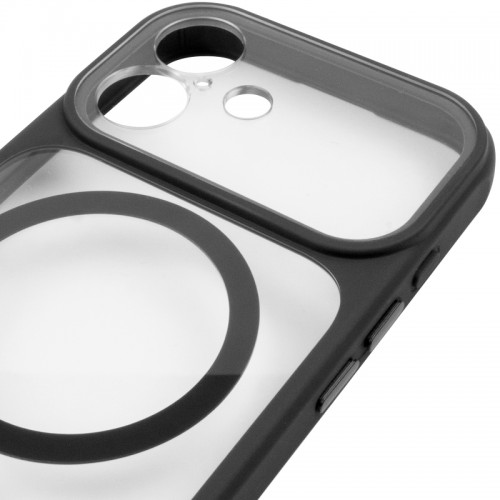 Чехол TPU+PC GETMAN Moon Clear с MagSafe для Apple iPhone 17 (6.3") Черный