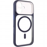 Чехол TPU+PC GETMAN Moon Clear с MagSafe для Apple iPhone 17 (6.3") Синий