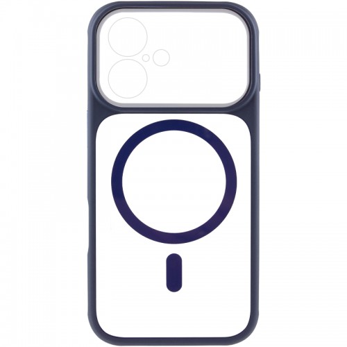 Чехол TPU+PC GETMAN Moon Clear с MagSafe для Apple iPhone 17 (6.3") Синий