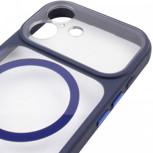 Чехол TPU+PC GETMAN Moon Clear с MagSafe для Apple iPhone 17 (6.3") Синий
