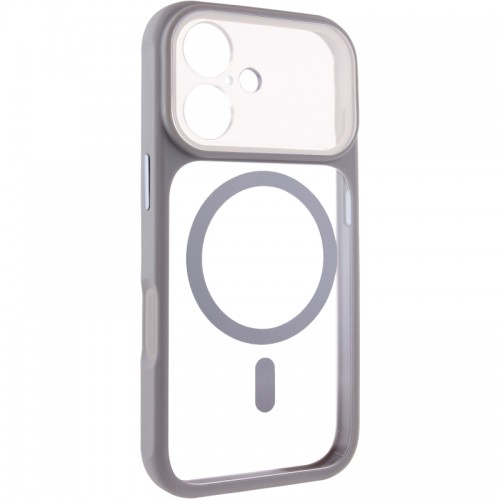 Чехол TPU+PC GETMAN Moon Clear с MagSafe для Apple iPhone 17 (6.3") Серый
