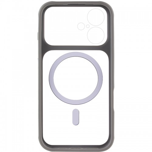 Чехол TPU+PC GETMAN Moon Clear с MagSafe для Apple iPhone 17 (6.3") Серый