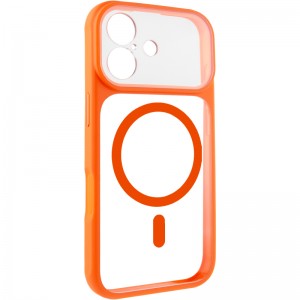 Чехол TPU+PC GETMAN Moon Clear with MagSafe для Apple iPhone 17 (6.3") Оранжевый