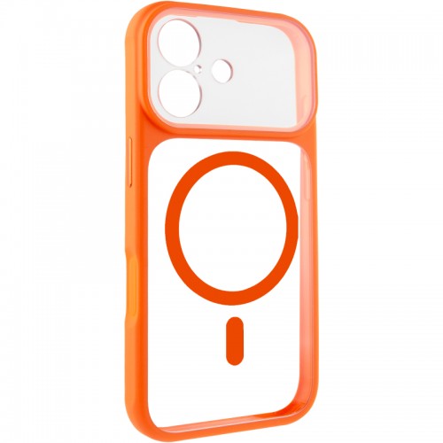Чехол TPU+PC GETMAN Moon Clear with MagSafe для Apple iPhone 17 (6.3") Оранжевый