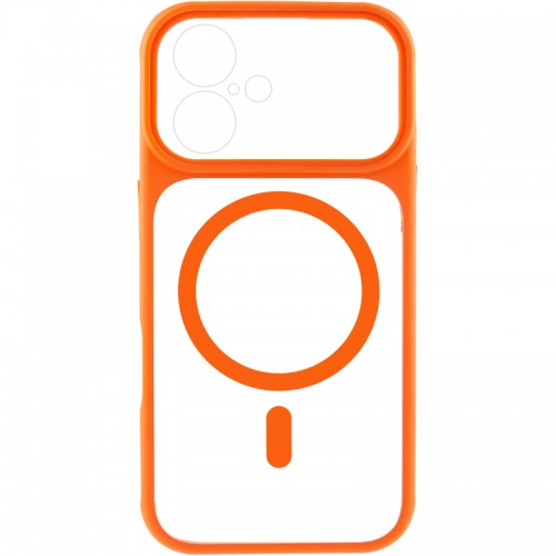 Чехол TPU+PC GETMAN Moon Clear with MagSafe для Apple iPhone 17 (6.3") Оранжевый