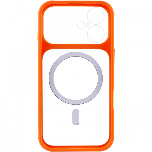 Чехол TPU+PC GETMAN Moon Clear with MagSafe для Apple iPhone 17 (6.3") Оранжевый