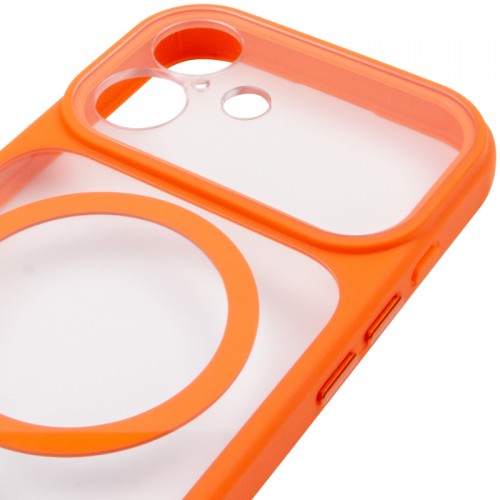 Чехол TPU+PC GETMAN Moon Clear with MagSafe для Apple iPhone 17 (6.3") Оранжевый