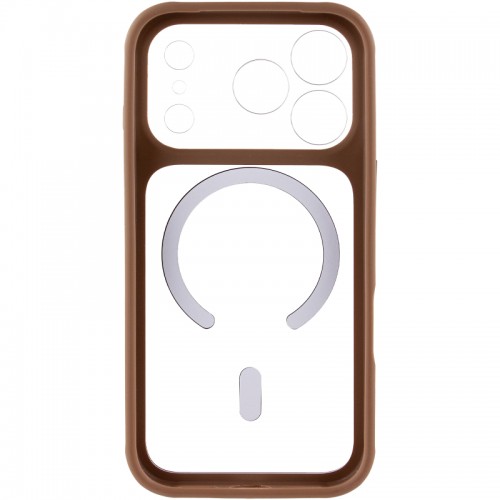 Чехол TPU+PC GETMAN Moon Clear with MagSafe для Apple iPhone 17 Pro Max (6.9") Коричневый