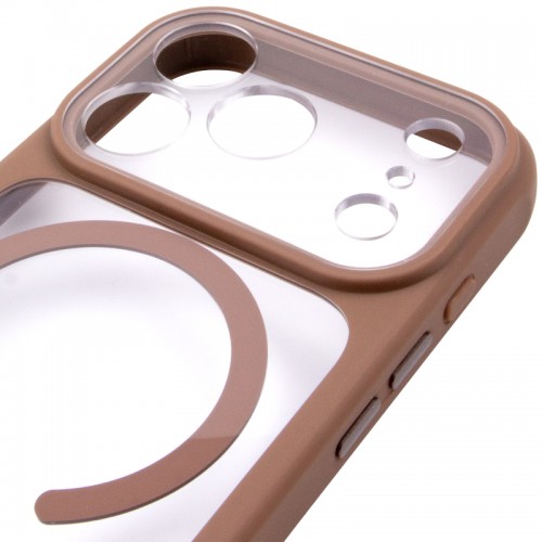Чехол TPU+PC GETMAN Moon Clear with MagSafe для Apple iPhone 17 Pro Max (6.9") Коричневый