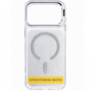 Чехол TPU+PC Jewel Sparkle with Magnetic Fit для Apple iPhone 15 (6.1") Алмазный Белый