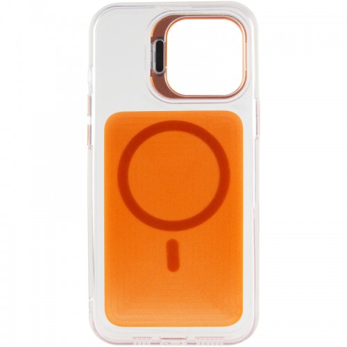 Чехол TPU+PC Jewel Sparkle with Magnetic Fit для Apple iPhone 15 (6.1") Оранжевый с блёстками