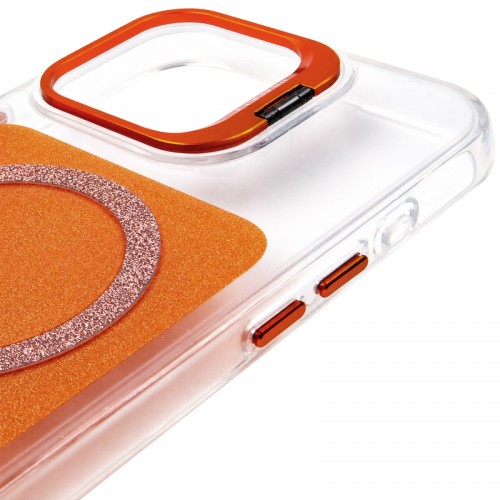 Чохол TPU+PC Jewel Sparkle with Magnetic Fit для Apple iPhone 15 Pro Max (6.7") Orange Sparkle