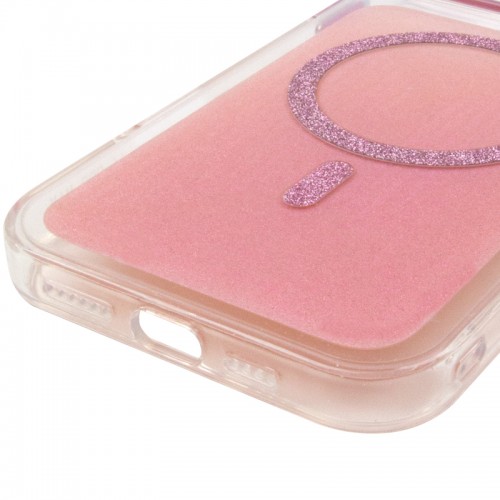 Чехол TPU+PC Jewel Sparkle with Magnetic Fit для Apple iPhone 16 (6.1") Розовый Рубин