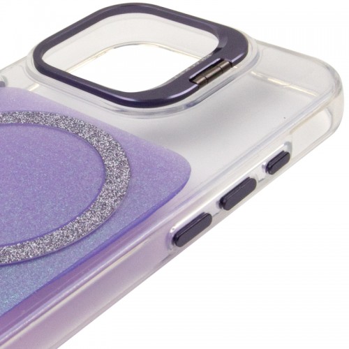 Чехол TPU+PC Jewel Sparkle with Magnetic Fit для Apple iPhone 17 (6.3") Лавандовый с блёстками
