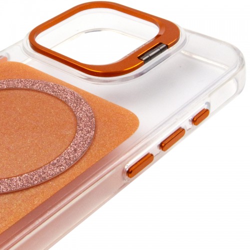 Чохол TPU+PC Jewel Sparkle with Magnetic Fit для Apple iPhone 17 (6.3") Orange Sparkle