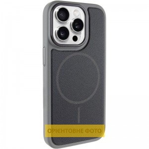 Чехол PC Textile Hybrid with Magnetic Fit для Apple iPhone 15 Pro (6.1") Серый / Черный