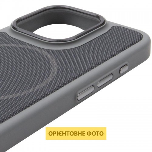 Чехол PC Textile Hybrid with Magnetic Fit для Apple iPhone 15 Pro (6.1") Серый / Черный