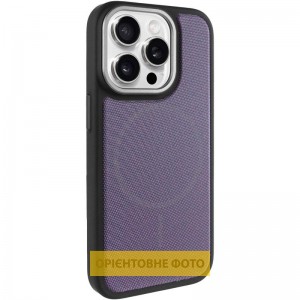 Чохол PC Textile Hybrid with Magnetic Fit для Apple iPhone 15 Pro (6.1") Black / Purple