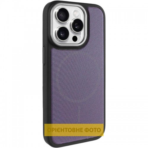 Чохол PC Textile Hybrid with Magnetic Fit для Apple iPhone 15 Pro (6.1") Black / Purple