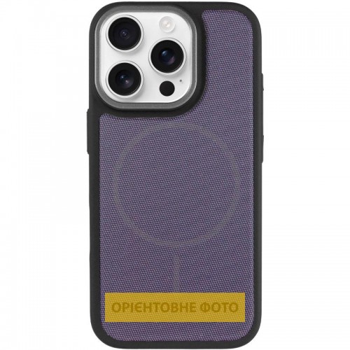Чохол PC Textile Hybrid with Magnetic Fit для Apple iPhone 15 Pro (6.1") Black / Purple