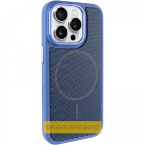 Чехол PC Textile Hybrid with Magnetic Fit для Apple iPhone 15 Pro (6.1") Синий