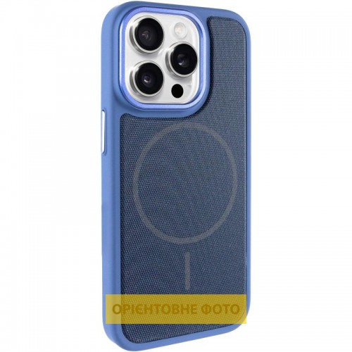 Чехол PC Textile Hybrid with Magnetic Fit для Apple iPhone 15 Pro (6.1") Синий