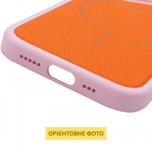 Чехол PC Textile Hybrid with Magnetic Fit для Apple iPhone 15 Pro (6.1") розовый / оранжевый