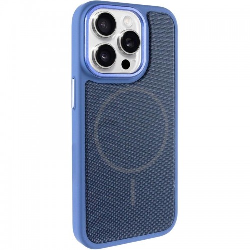 Чехол PC Textile Hybrid with Magnetic Fit для Apple iPhone 15 Pro Max (6.7") Синий