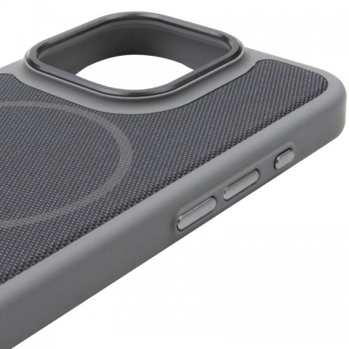 Чехол PC Textile Hybrid with Magnetic Fit для Apple iPhone 16 Pro (6.3") Серый / Черный