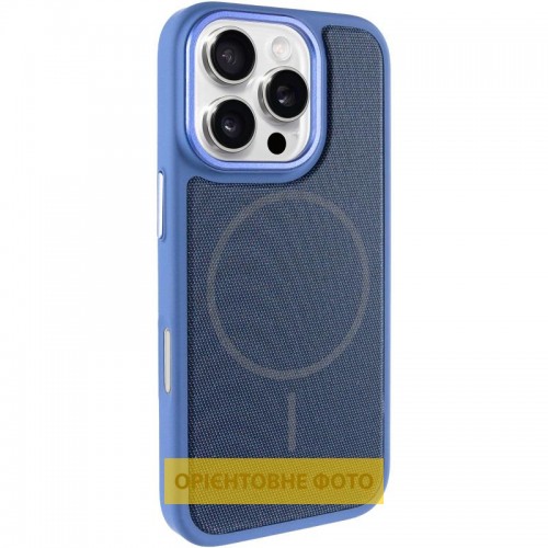 Чехол PC Textile Hybrid with Magnetic Fit для Apple iPhone 16 Pro Max (6.9") Синий