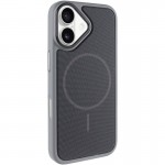 Чохол PC Textile Hybrid with Magnetic Fit для Apple iPhone 17 (6.3") Grey / Black
