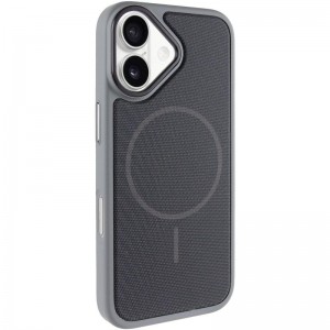 Чохол PC Textile Hybrid with Magnetic Fit для Apple iPhone 17 (6.3") Grey / Black