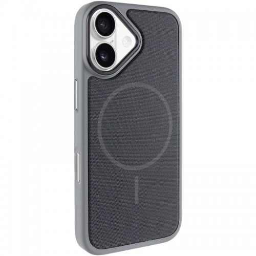 Чохол PC Textile Hybrid with Magnetic Fit для Apple iPhone 17 (6.3") Grey / Black