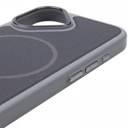 Чохол PC Textile Hybrid with Magnetic Fit для Apple iPhone 17 (6.3") Grey / Black
