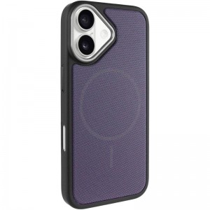 Чохол PC Textile Hybrid with Magnetic Fit для Apple iPhone 17 (6.3") Black / Purple