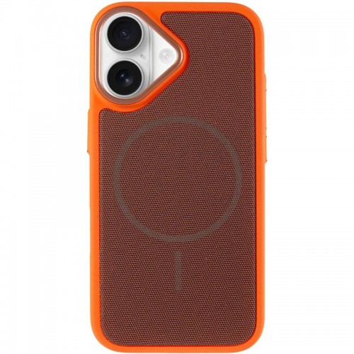 Чехол PC Textile Hybrid with Magnetic Fit для Apple iPhone 17 (6.3") Оранжевый / Коричневый