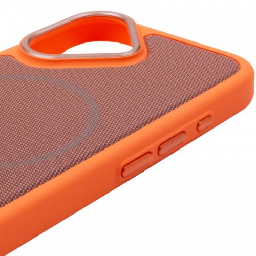 Чехол PC Textile Hybrid with Magnetic Fit для Apple iPhone 17 (6.3") Оранжевый / Коричневый