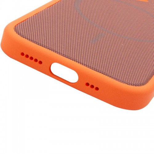 Чехол PC Textile Hybrid with Magnetic Fit для Apple iPhone 17 (6.3") Оранжевый / Коричневый