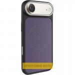 Чехол PC Textile Hybrid with Magnetic Fit для Apple iPhone 17 Air (6.5") Черный / Фиолетовый