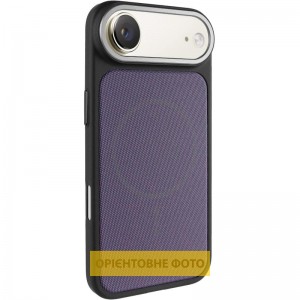Чехол PC Textile Hybrid with Magnetic Fit для Apple iPhone 17 Air (6.5") Черный / Фиолетовый