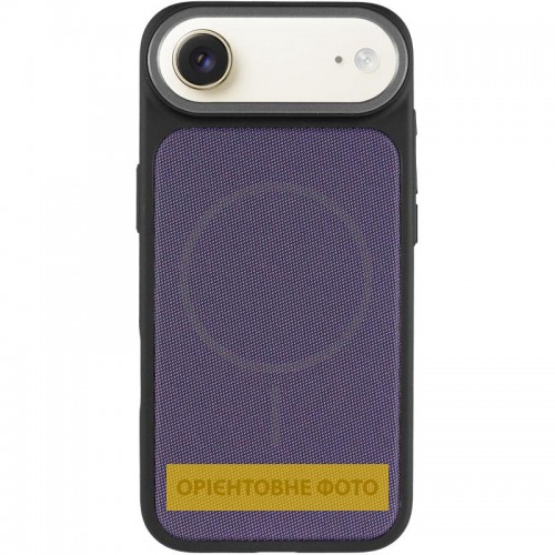 Чехол PC Textile Hybrid with Magnetic Fit для Apple iPhone 17 Air (6.5") Черный / Фиолетовый