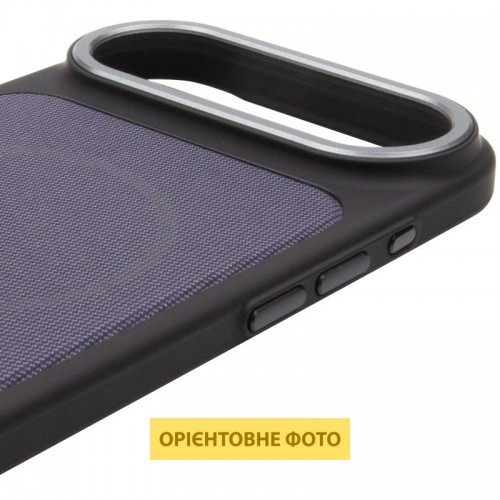 Чехол PC Textile Hybrid with Magnetic Fit для Apple iPhone 17 Air (6.5") Черный / Фиолетовый