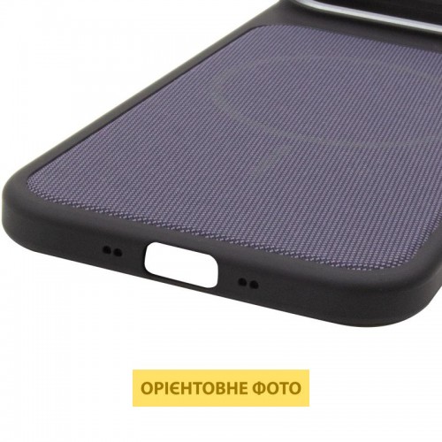 Чехол PC Textile Hybrid with Magnetic Fit для Apple iPhone 17 Air (6.5") Черный / Фиолетовый