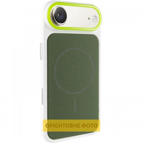 Чохол PC Textile Hybrid with Magnetic Fit для Apple iPhone 17 Air (6.5") White / Green