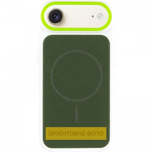 Чохол PC Textile Hybrid with Magnetic Fit для Apple iPhone 17 Air (6.5") White / Green
