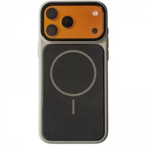 Чехол PC Textile Hybrid with Magnetic Fit для Apple iPhone 17 Pro (6.3") Серый / Черный