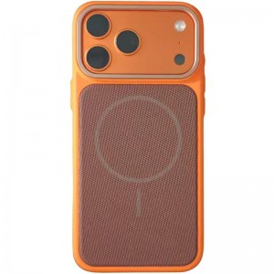 Чехол PC Textile Hybrid with Magnetic Fit для Apple iPhone 17 Pro (6.3") Оранжевый / Коричневый